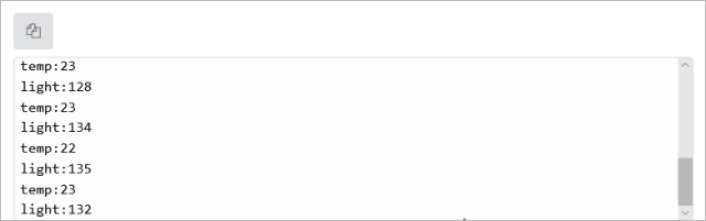 Copy button for console data